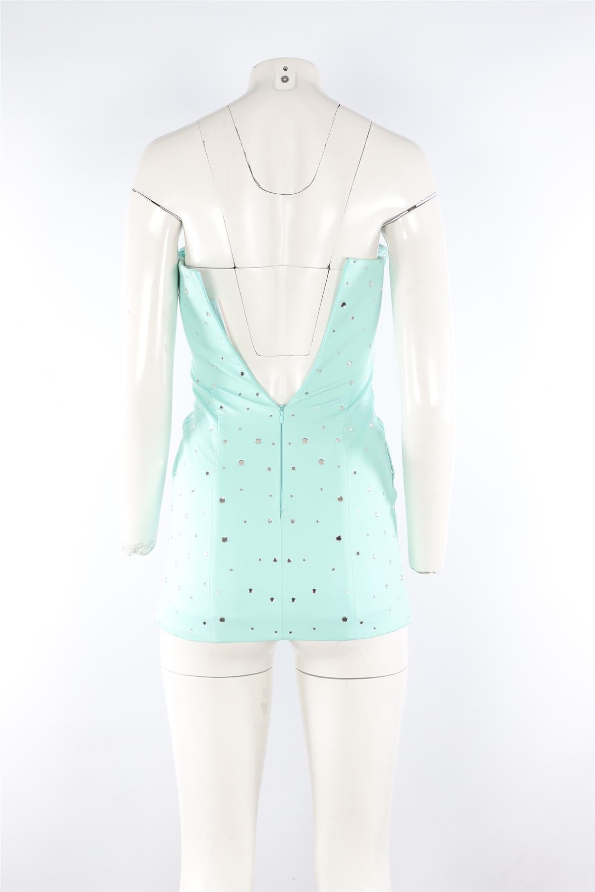 GIUSEPPE DI MORABITO BLUE COTTON MINI DRESS XSMALL