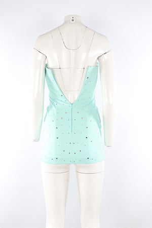 GIUSEPPE DI MORABITO BLUE COTTON MINI DRESS XSMALL
