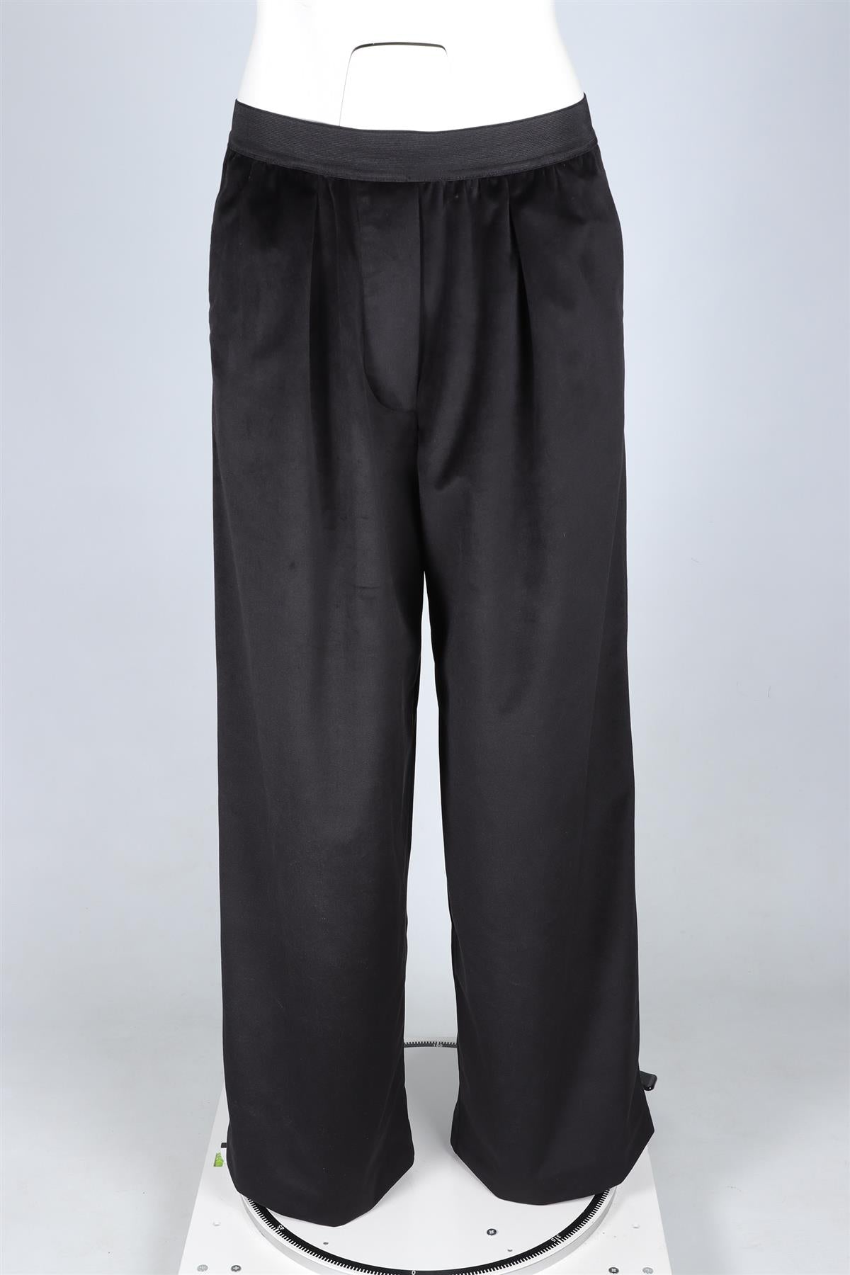 KIKA VARGAS BLACK VELVET WIDE LEG PANTS MEDIUM