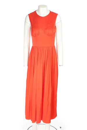 TOVE ORANGE SILK MAXI DRESS FR 36 UK 8