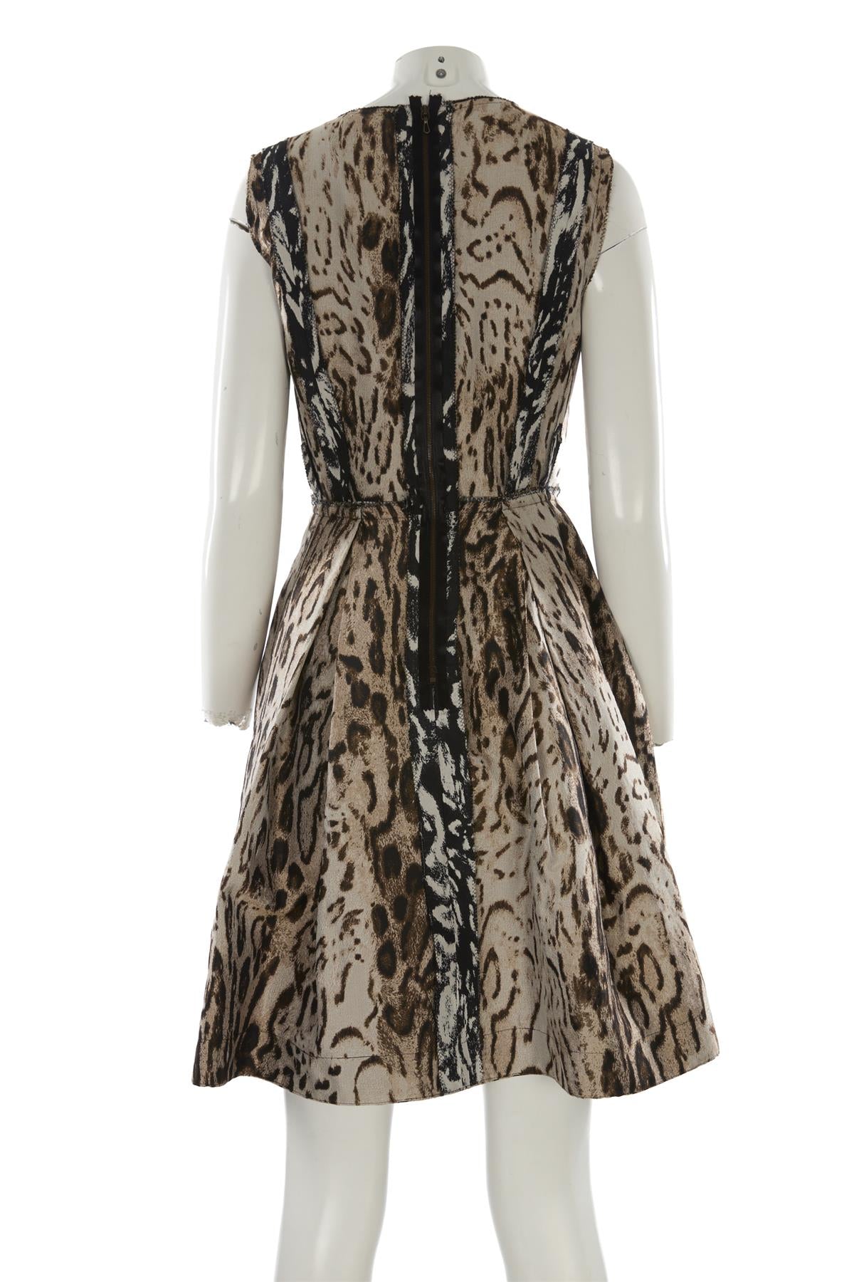 LANVIN BEIGE 2010 SILK MINI DRESS FR 36 UK 8