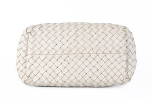 BOTTEGA VENETA ECRU INTRECCIATO LEATHER BUCKET BAG