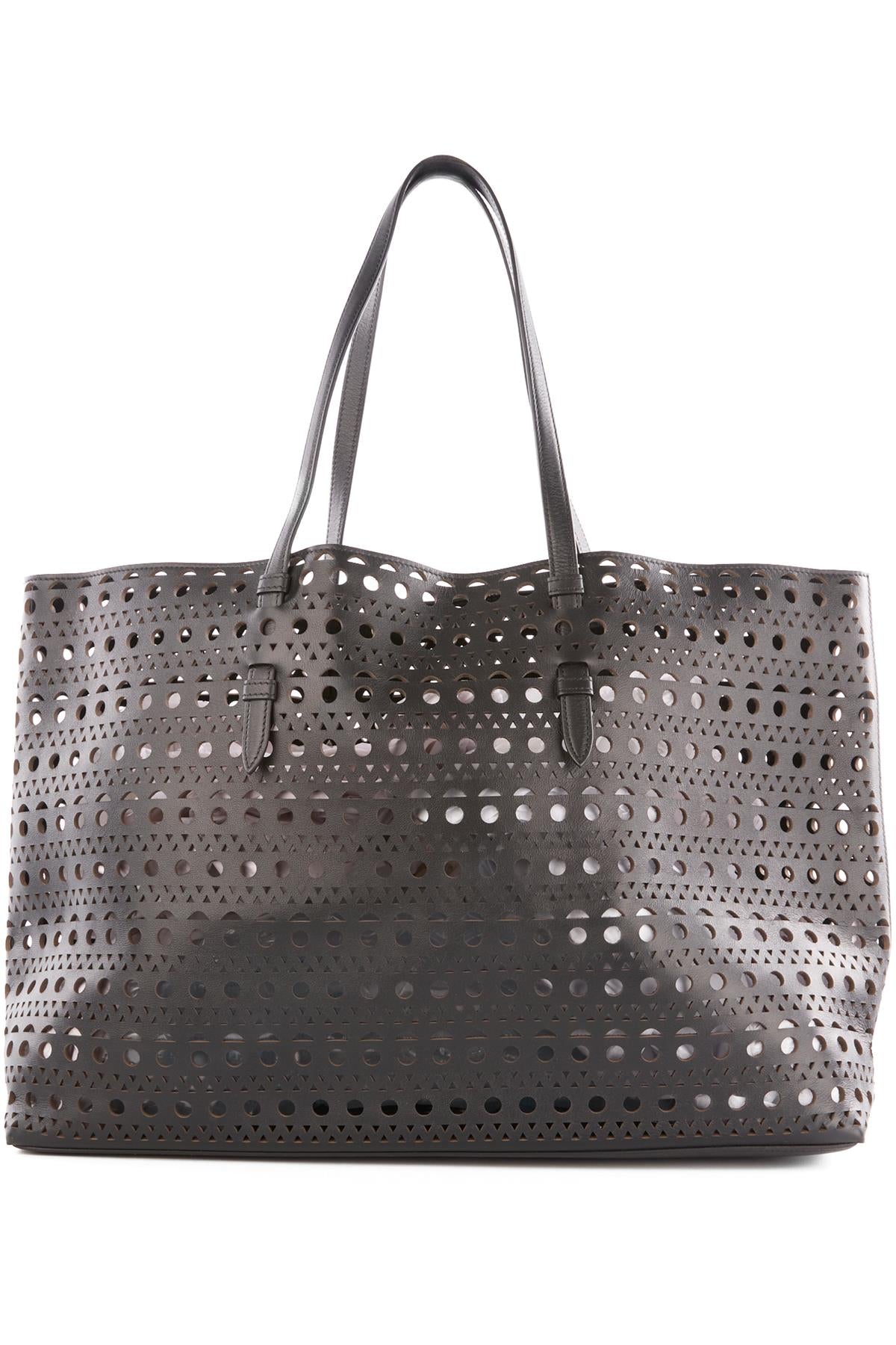 ALAÏA BLACK LE MINA 44 VIENNE LEATHER SHOULDER BAG