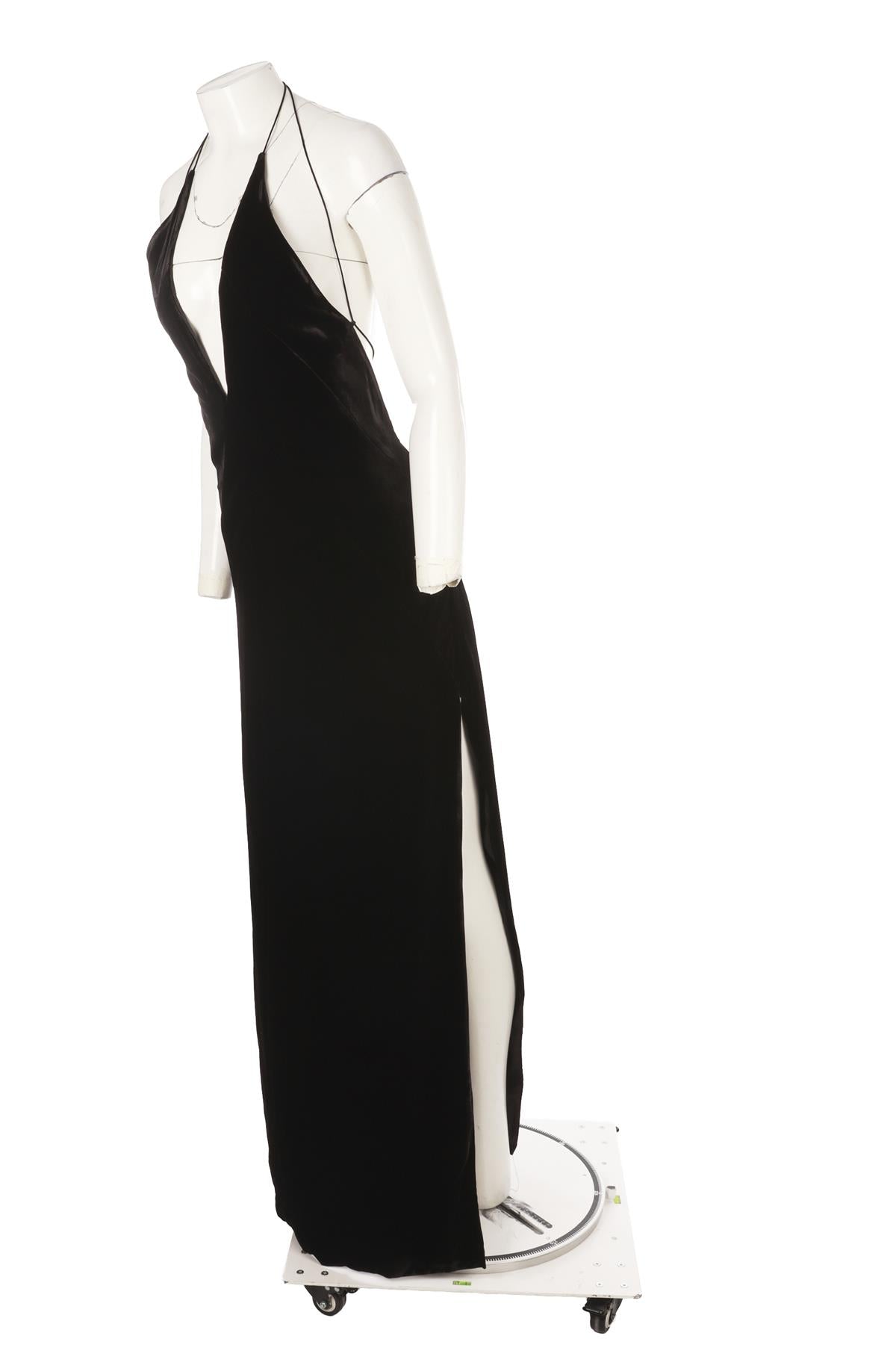 BLACK VELVET MAXI DRESS