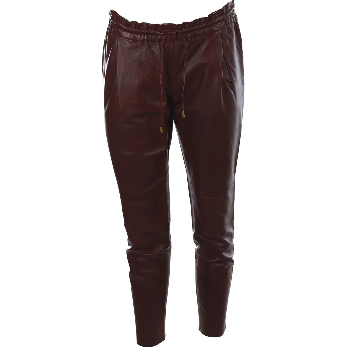 GUCCI BURGUNDY LEATHER TAPERED PANTS IT 40 UK 8