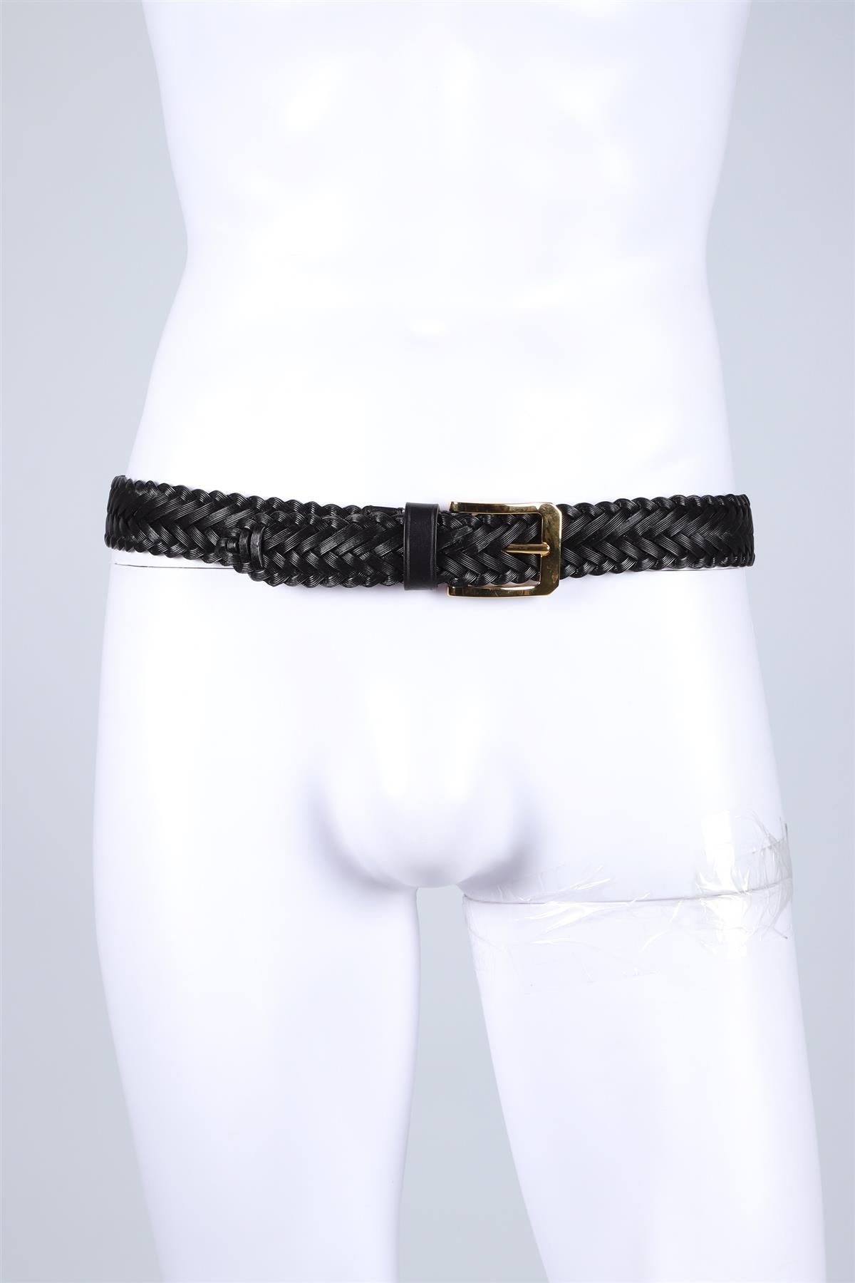 TOM FORD BLACK MEN'S LEATHER BELT 90 CM