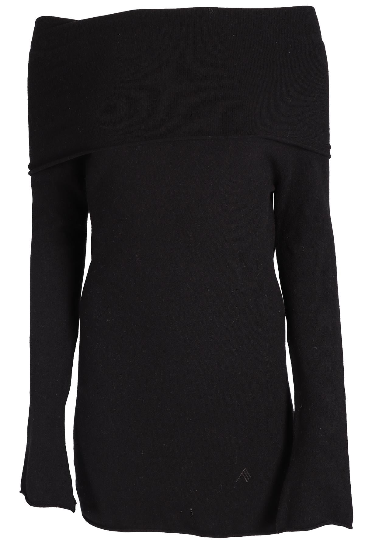 THE ATTICO BLACK WOOL TOP IT 44 UK 12