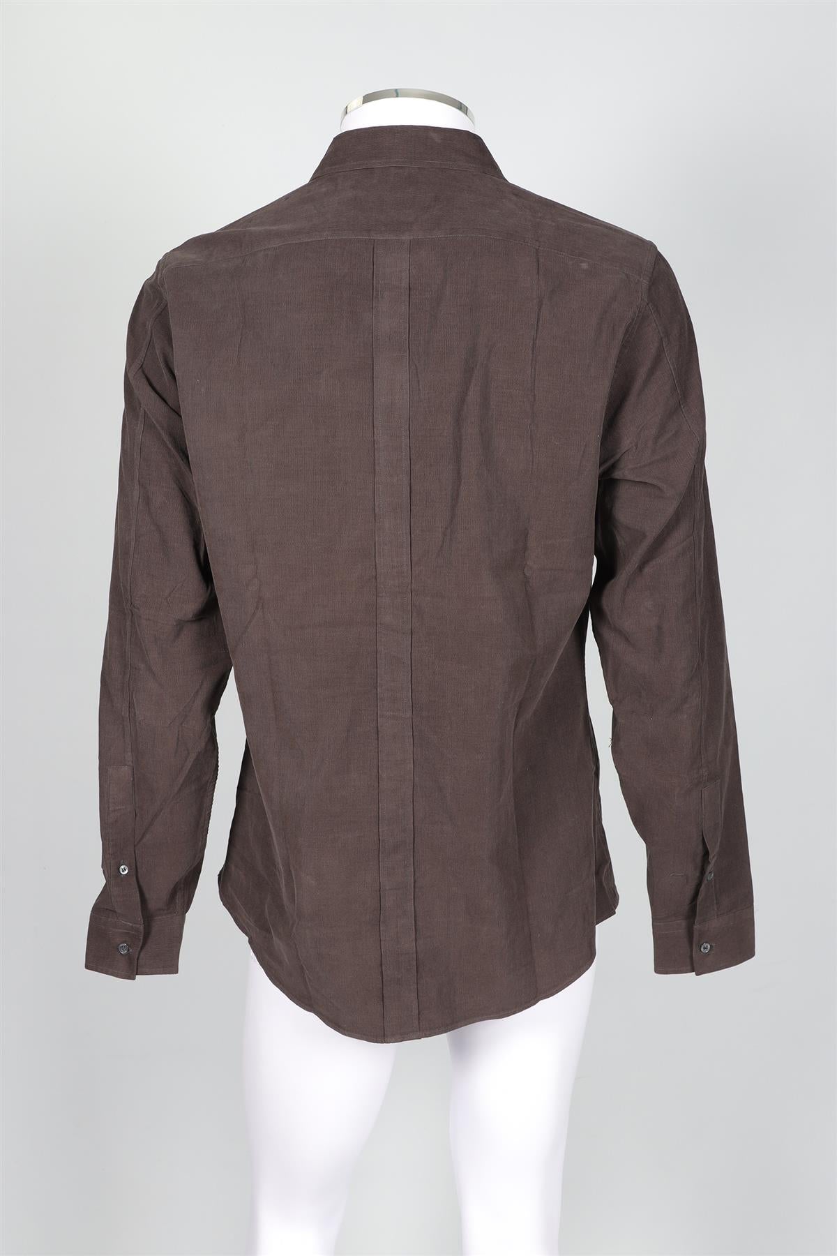 GUCCI BROWN MEN'S CORDUROY SHIRT LARGE