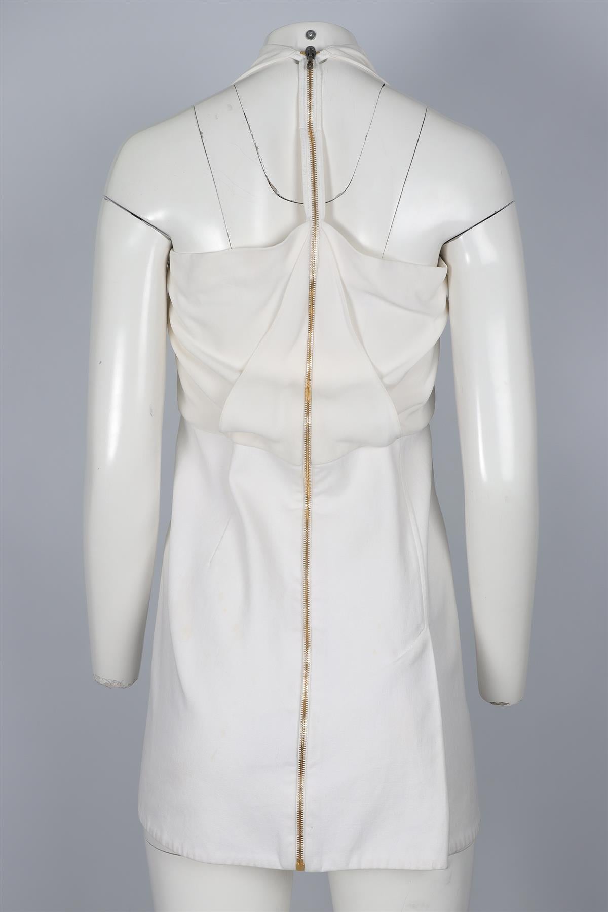 ROLAND MOURET WHITE COTTON MINI DRESS UK 12
