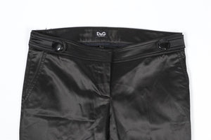 DOLCE & GABBANA BLACK SATIN PANTS IT 42 UK 10