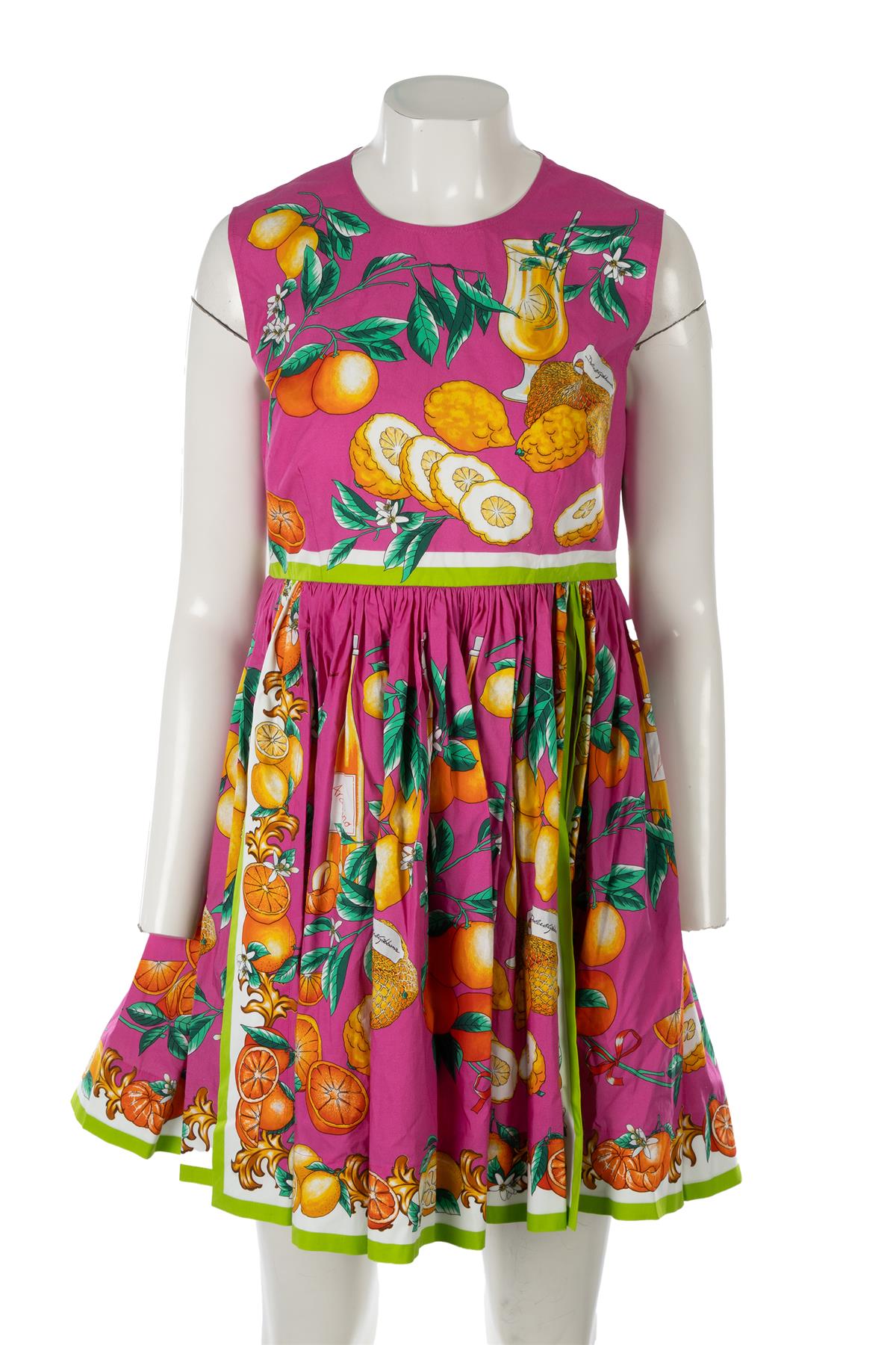 DOLCE & GABBANA PINK COTTON DRESS IT 44