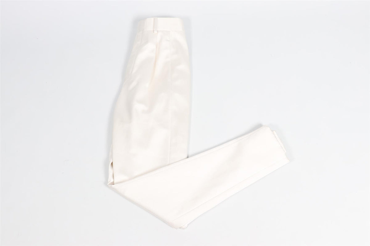 IVORY SATIN TAPERED PANTS