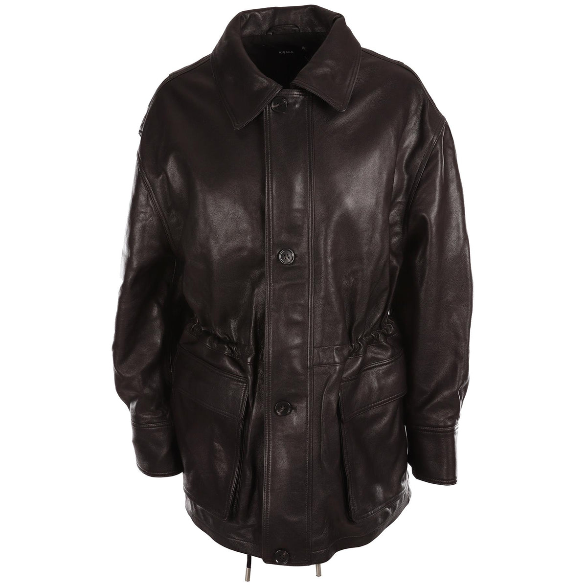 ARMA BLACK LEATHER JACKET FR 38 UK 10