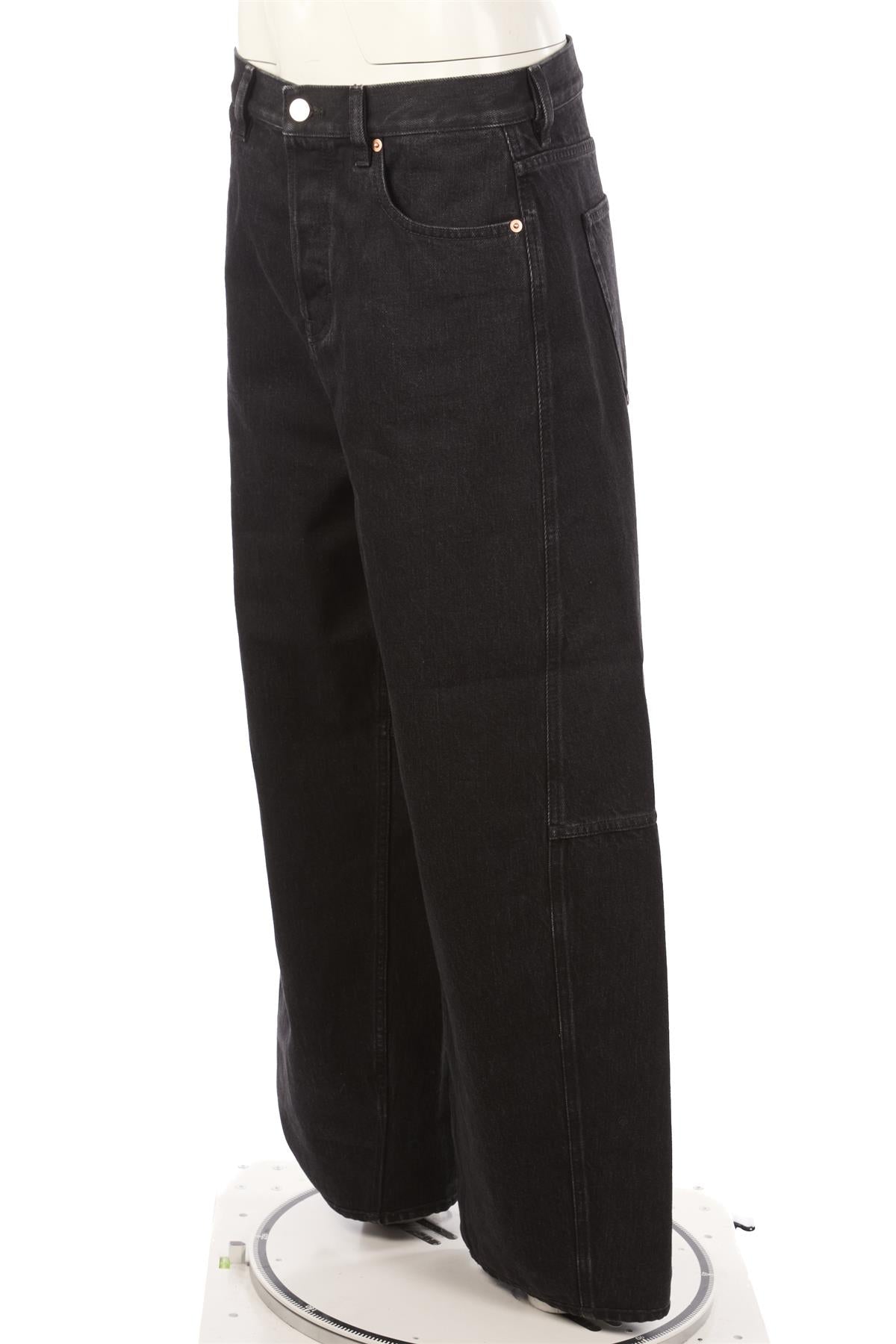 GUCCI BLACK HIGH RISE BARREL LEG JEANS W28