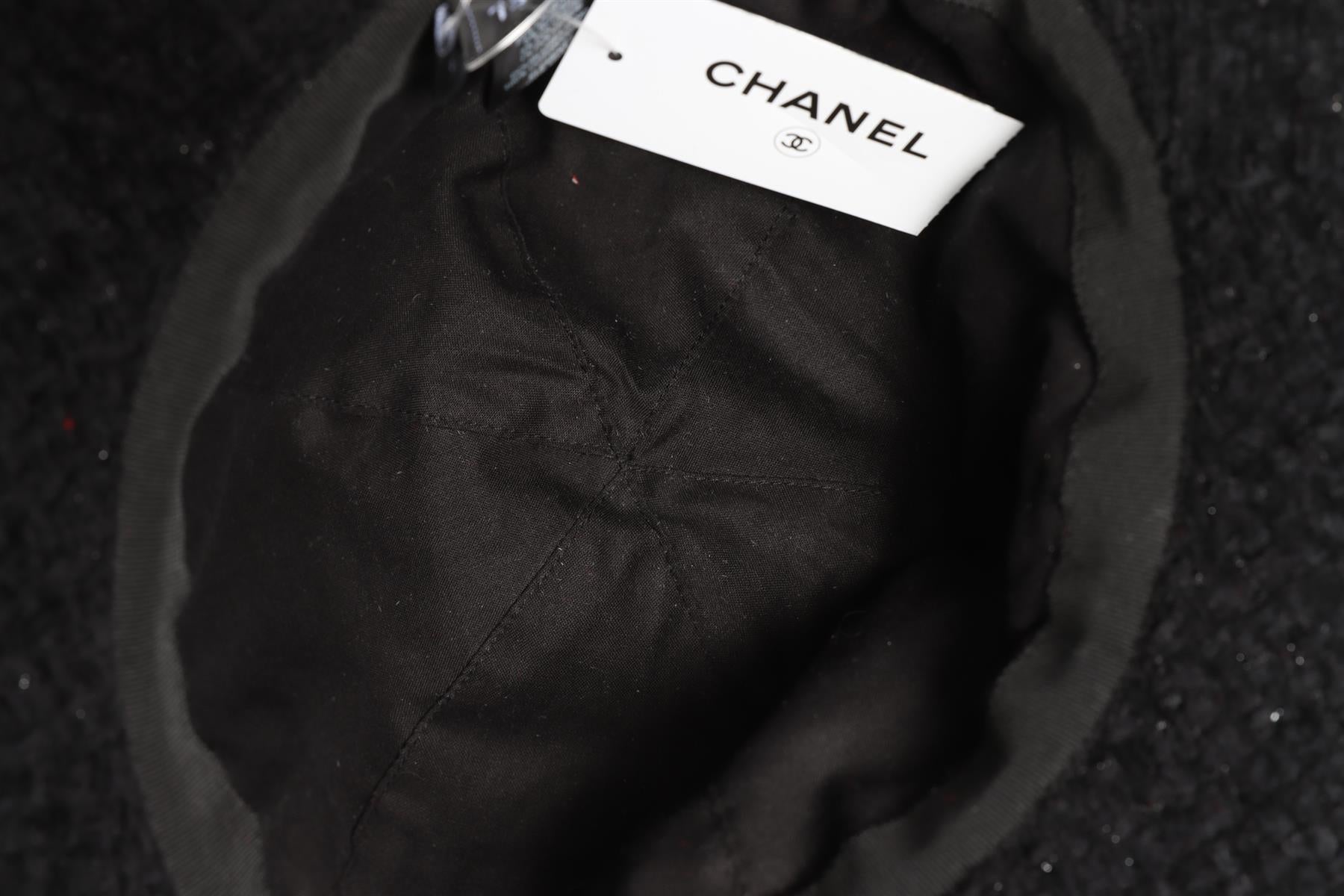 CHANEL BLACK 2022 COTTON BLEND BUCKET HAT LARGE