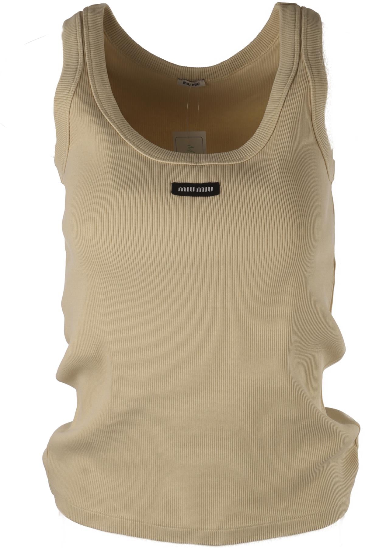 MIU MIU BEIGE COTTON TOP MEDIUM