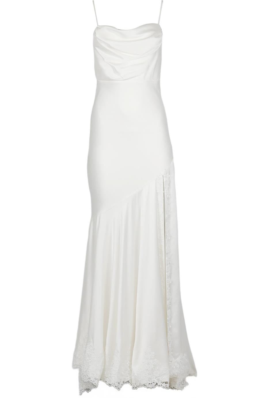 UNBRANDED CUSTOM DRAPED SATIN WEDDING DRESS SMALL