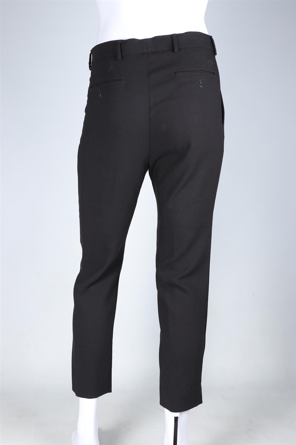 AMI PARIS BLACK MEN'S WOOL STRAIGHT LEG PANTS FR 36 UK/US W28