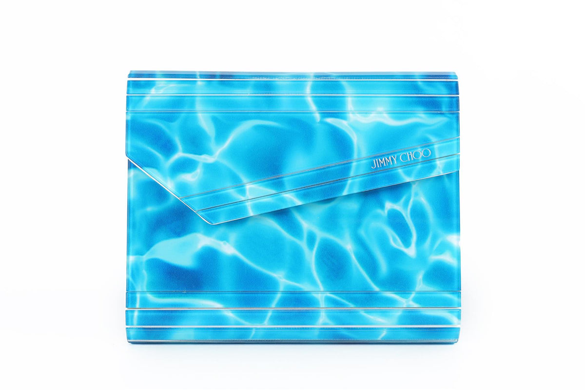JIMMY CHOO BLUE CANDY ACRYLIC CLUTCH