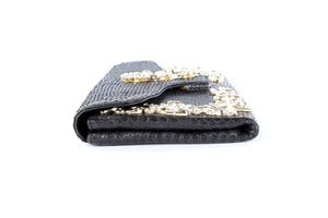 PHILIPP PLEIN BLACK PYTHON CLUTCH