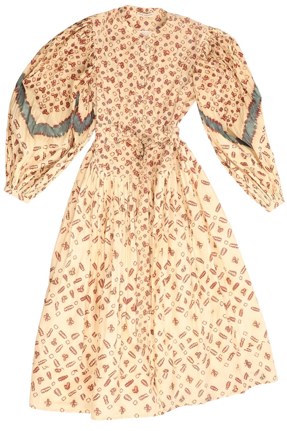 ULLA JOHNSON MULTI COTTON MIDI DRESS US 0 UK 4