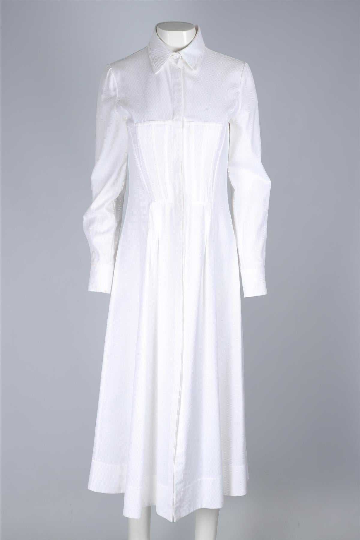 GABRIELA HEARST WHITE COTTON MAXI DRESS IT 42 UK 10