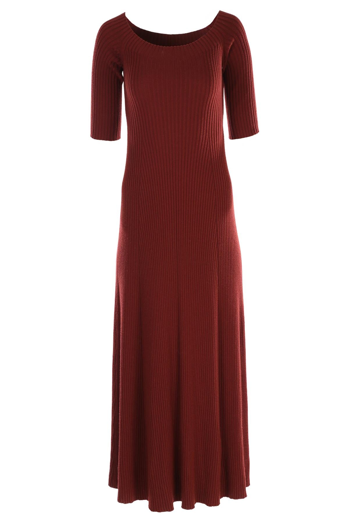 CHLOÉ BURGUNDY WOOL MAXI DRESS MEDIUM
