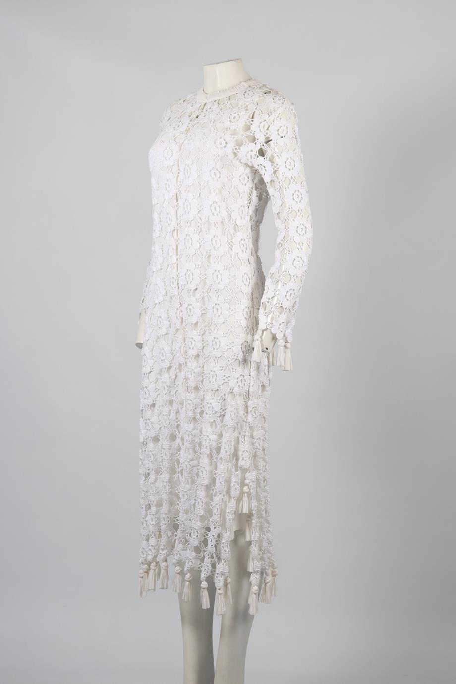 CHLOE CROCHET AND SILK MAXI DRESS FR 36 UK 8