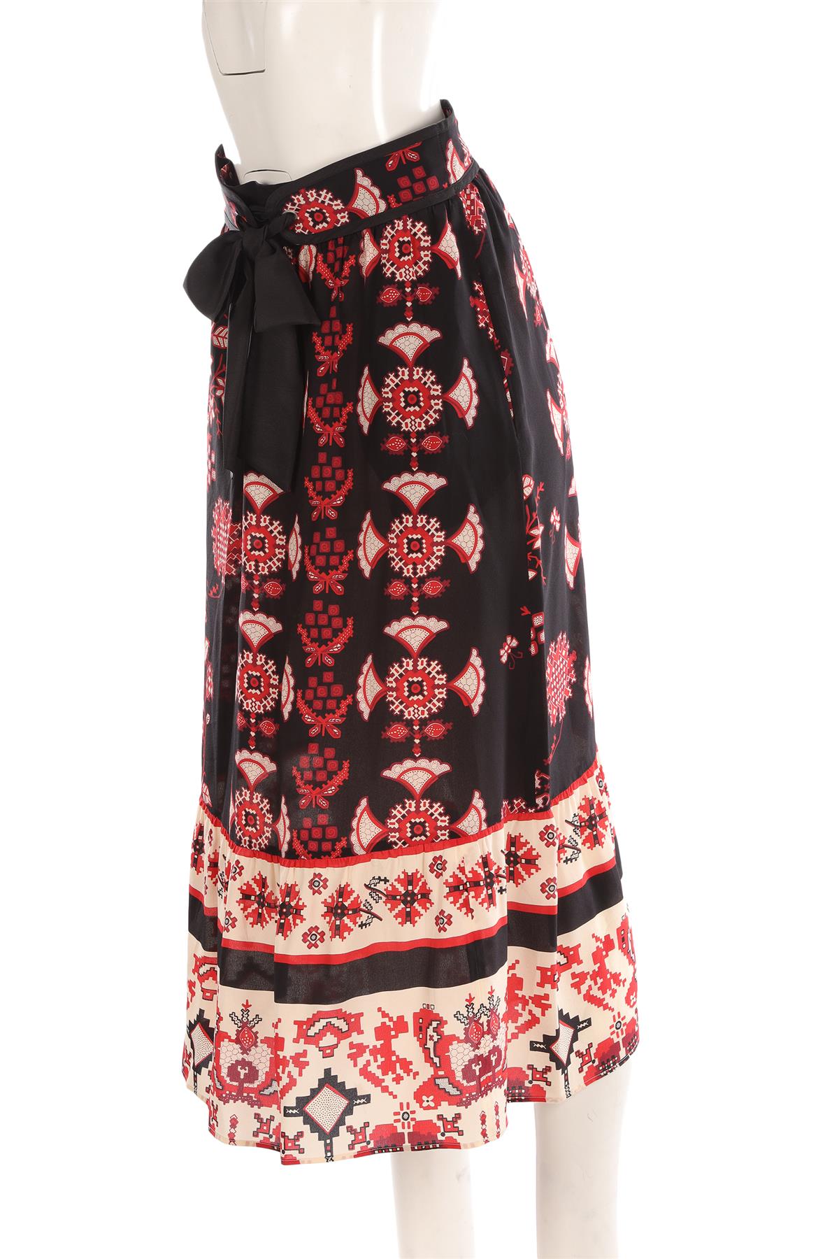 RED VALENTINO BLACK SILK MAXI SKIRT IT 40 UK 8