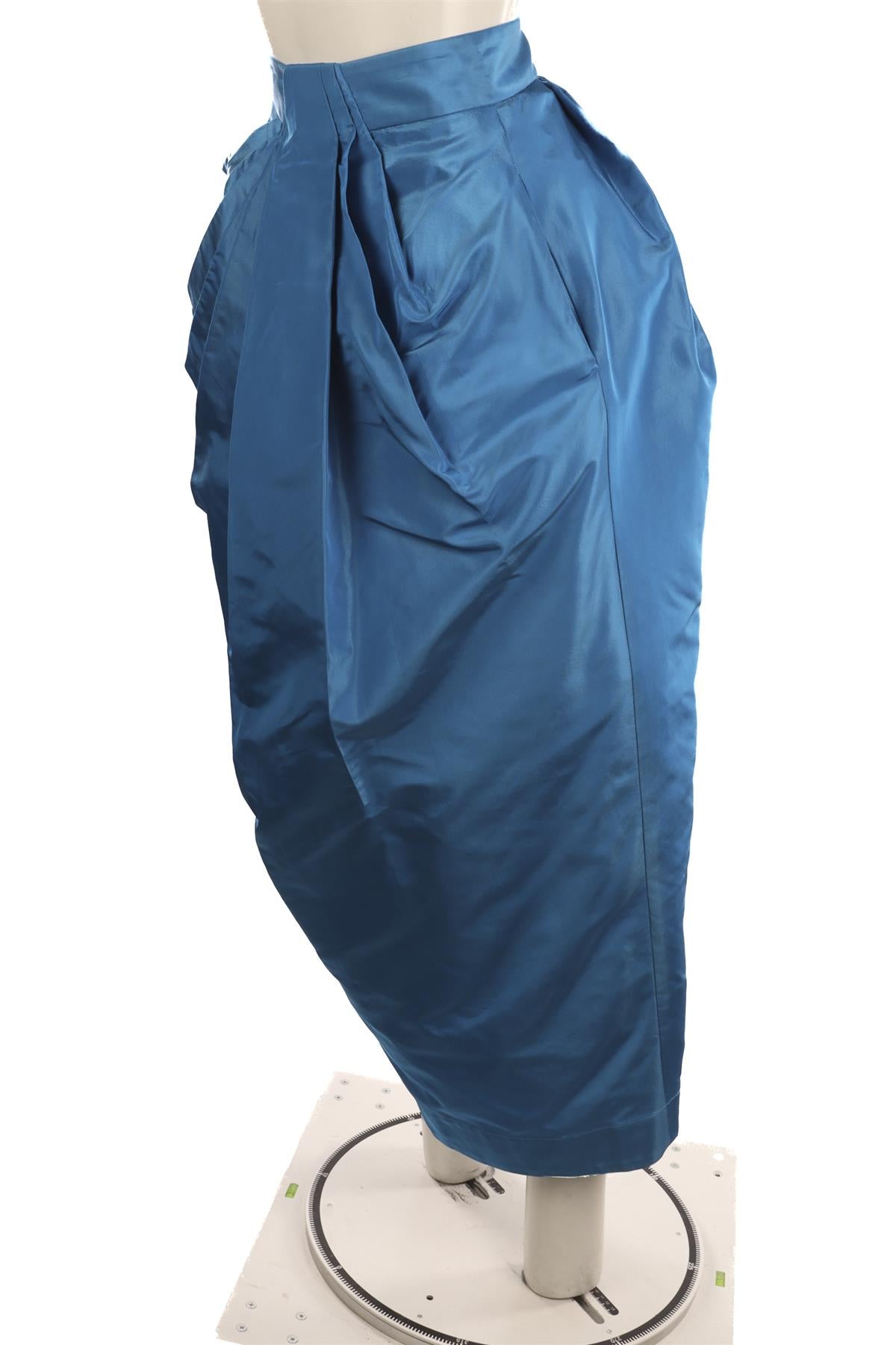 CHRISTOPHER JOHN ROGERS BLUE SILK MAXI SKIRT US 4 UK 8