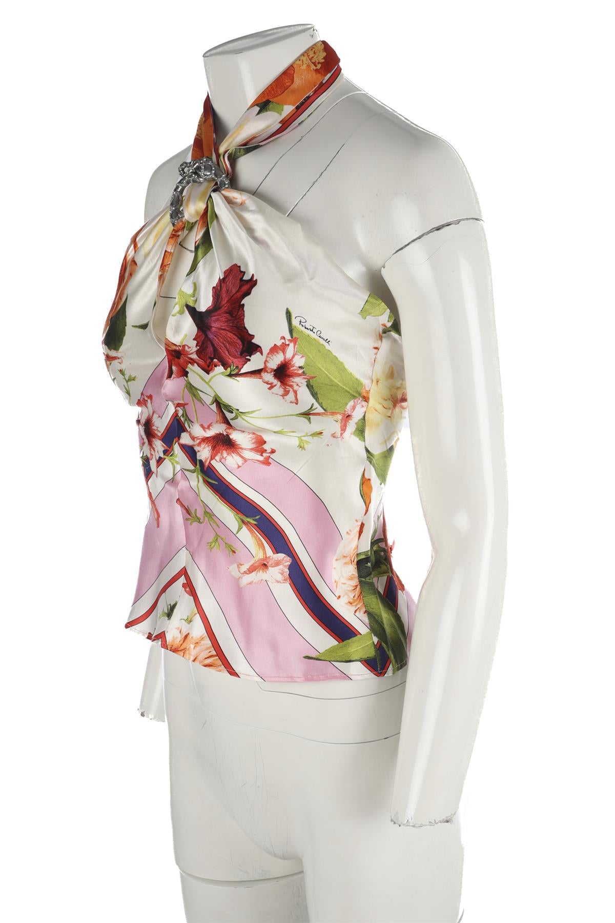 ROBERTO CAVALLI MULTI SILK TOP IT 38 UK 6