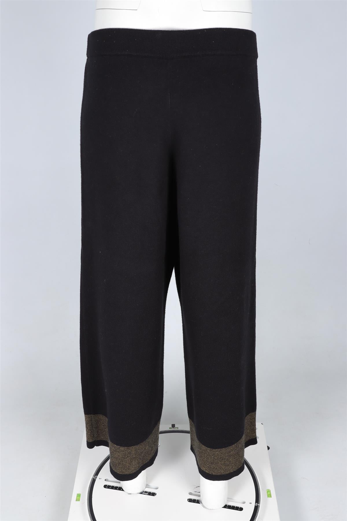 PROENZA SCHOULER WHITE LABEL BLACK COTTON WIDE LEG PANTS LARGE