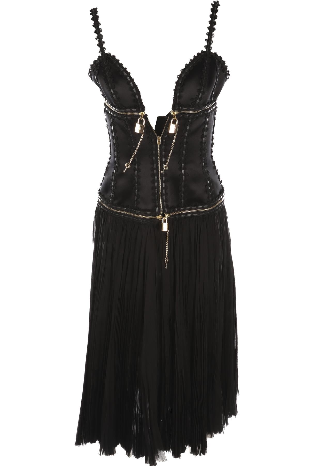 ALEXANDER MCQUEEN BLACK 2003 SILK MIDI DRESS IT 40 UK 8