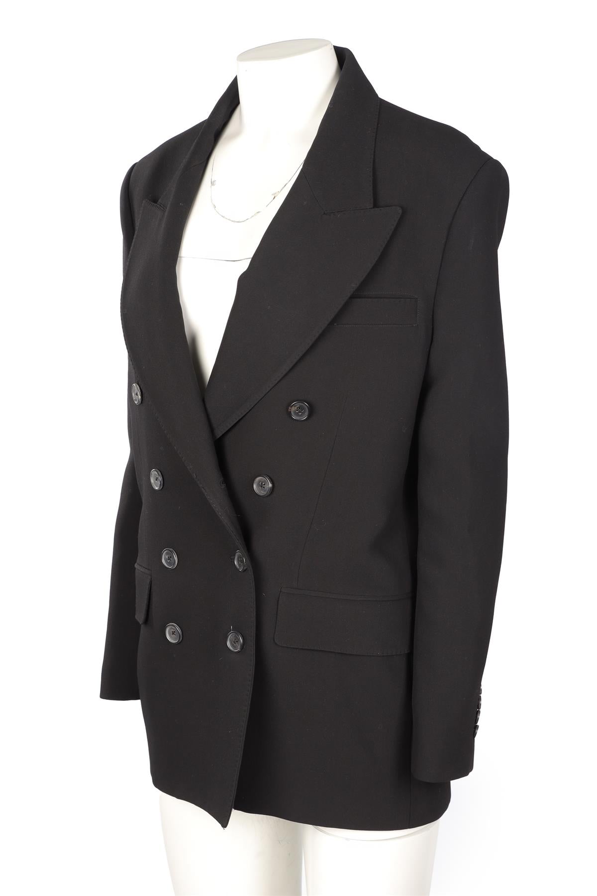 KHAITE BLACK WOOL BLAZER US 2 UK 6