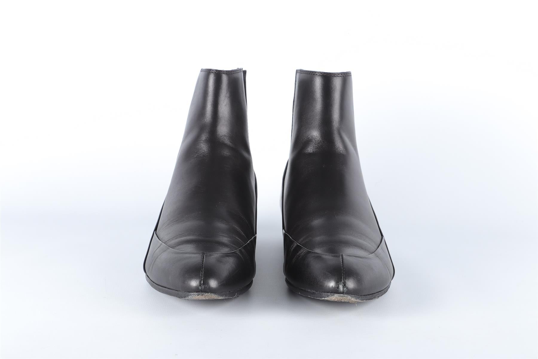 BALENCIAGA BLACK LEATHER ANKLE BOOTS EU 36.5 UK 3.5 US 6.5