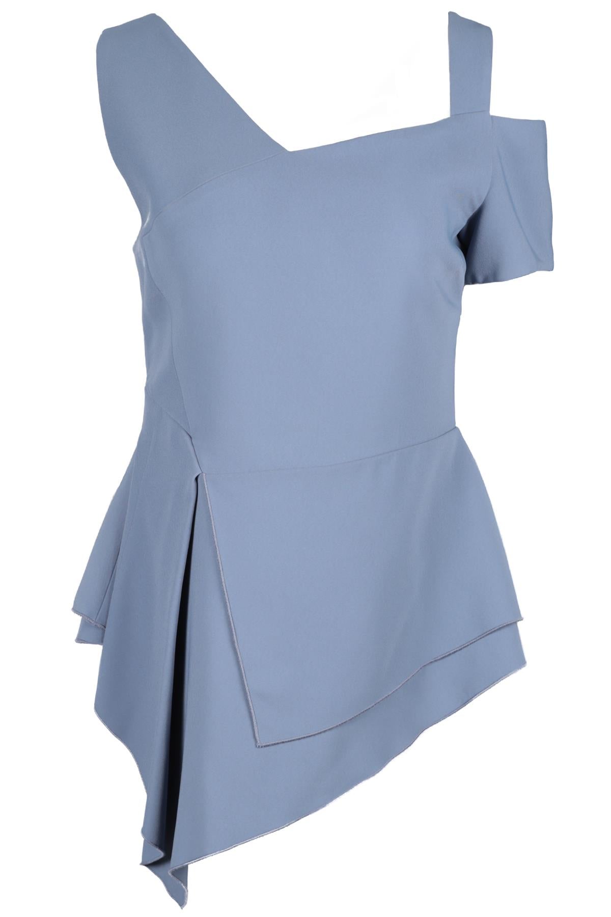 ANTONIO BERARDI BLUE CREPE TOP IT 44 UK 12