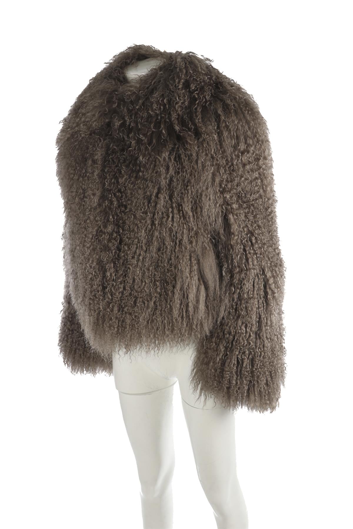 SUSANNA CHOW GREY SHEARLING JACKET SMALL