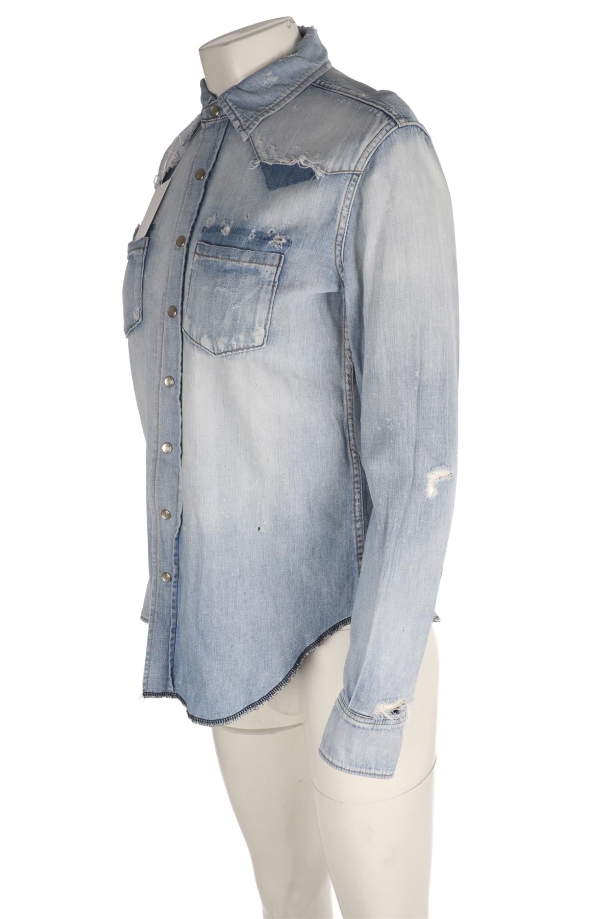 SAINT LAURENT BLUE DENIM SHIRT SMALL