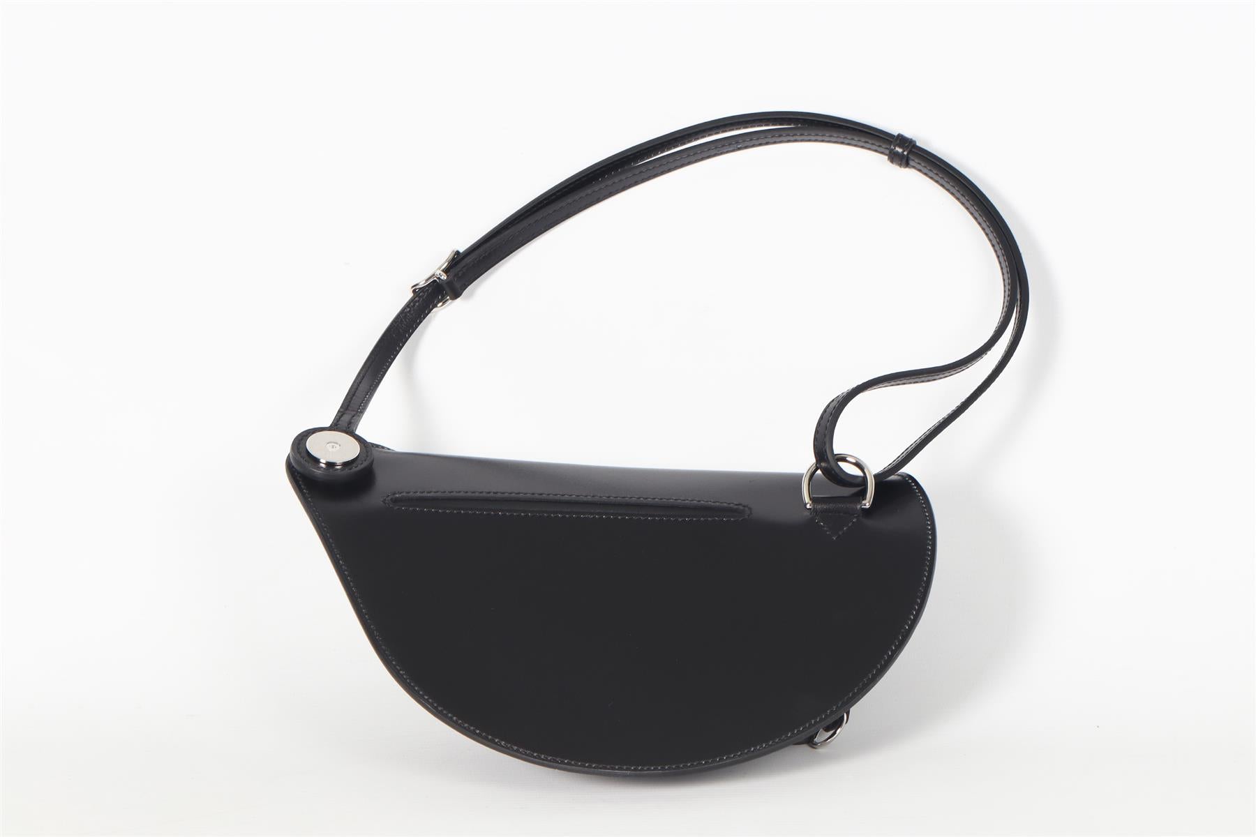 HERMÈS BLACK 2024 PETITE COURSE BOX LEATHER SHOULDER BAG IN NOIR