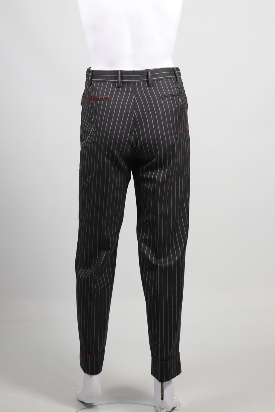 GUCCI MEN'S STRIPED WOOL BLEND STRAIGHT LEG PANTS IT 50 UK/US WAIST 34