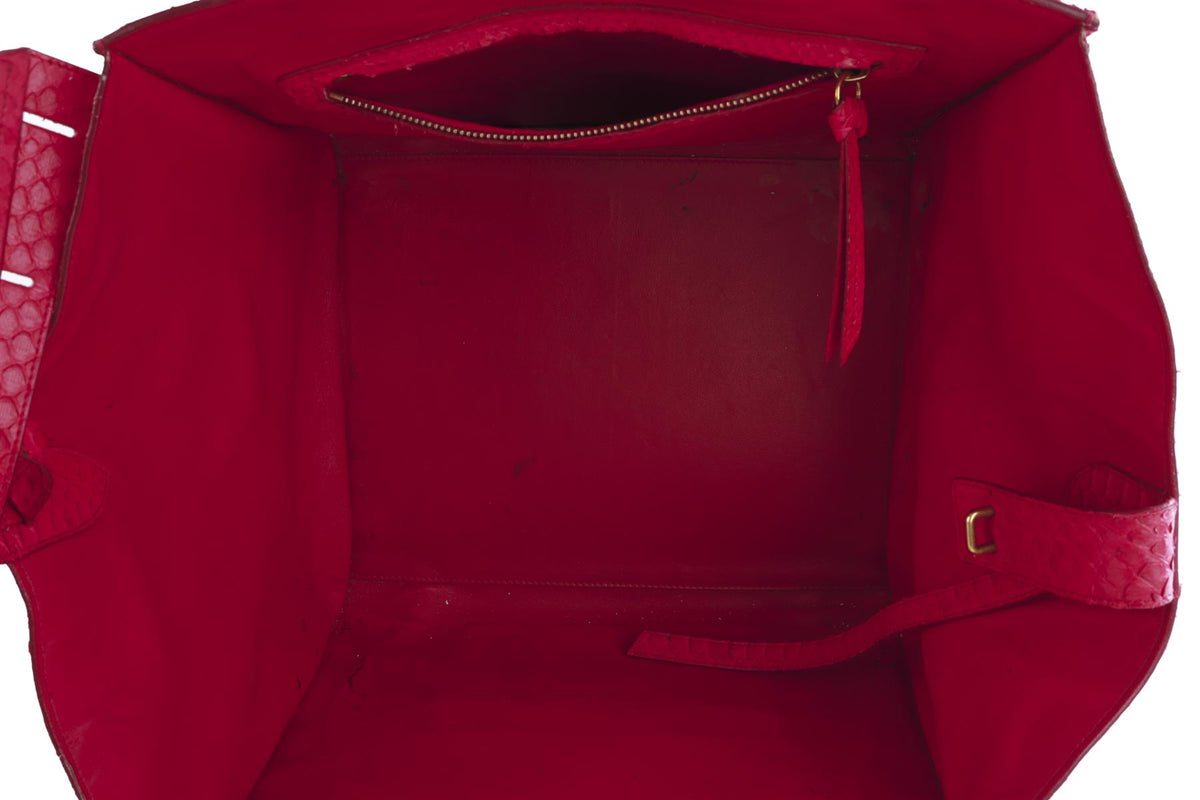CELINE PINK PHANTOM MEDIUM PYTHON TOTE BAG