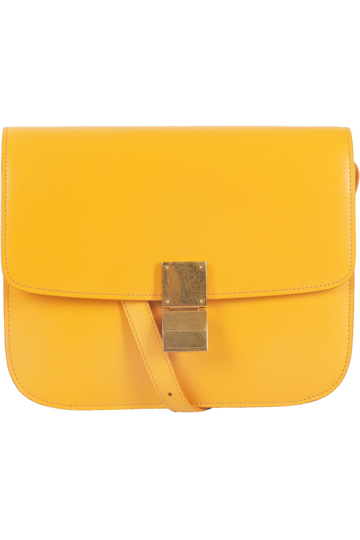 CELINE ORANGE CLASSIC BOX LEATHER SHOULDER BAG