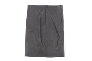 JITROIS BLACK LEATHER MINI SKIRT FR 34 UK 6