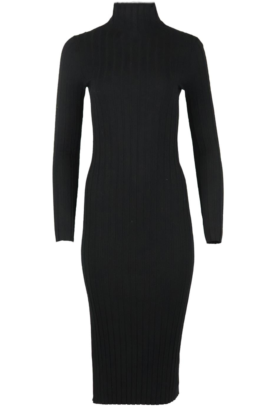 THEORY RIBBED KNIT MIDI DRESS MEDIUM