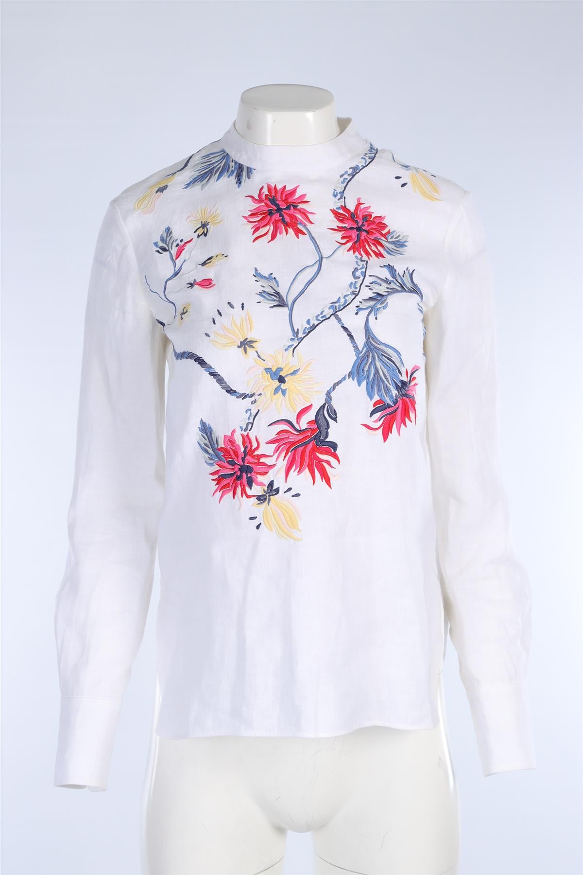CHLOÉ WHITE LINEN TOP FR 36 UK 8