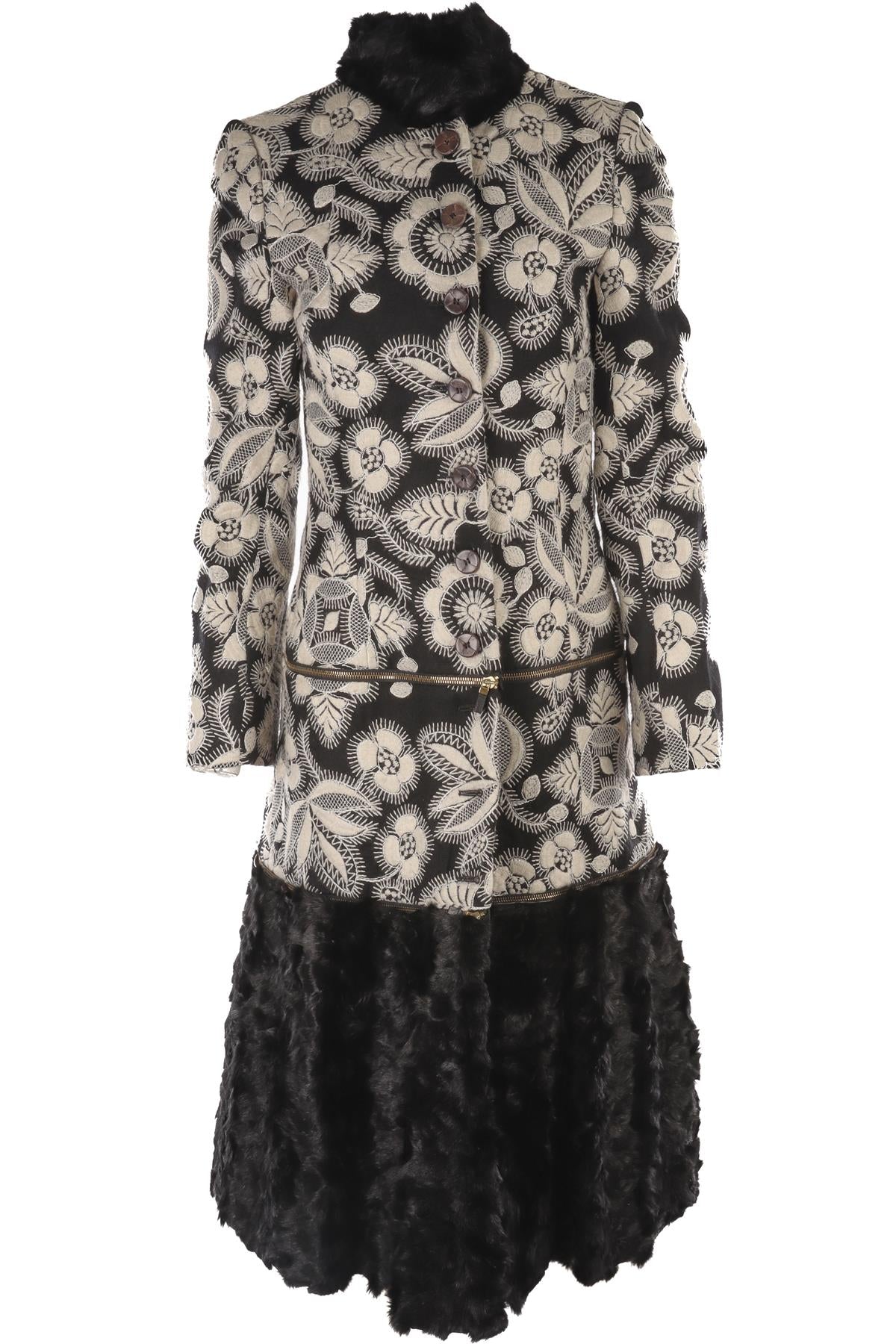 ALEXANDER MCQUEEN BLACK WOOL COAT IT 42 UK 10