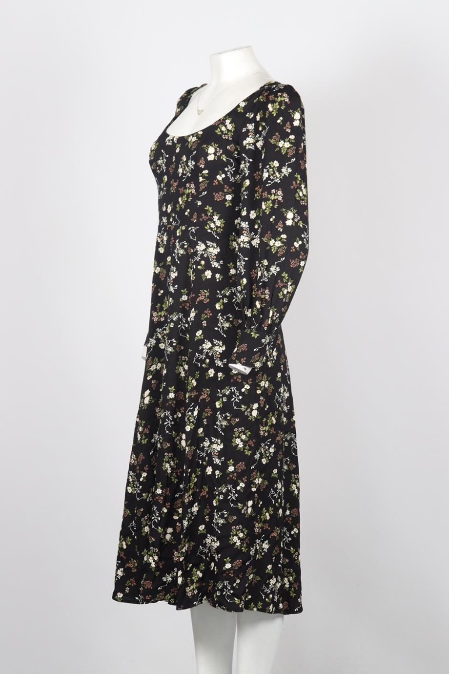 REFORMATION FLORAL PRINT CREPE MIDI DRESS US 4 UK 8