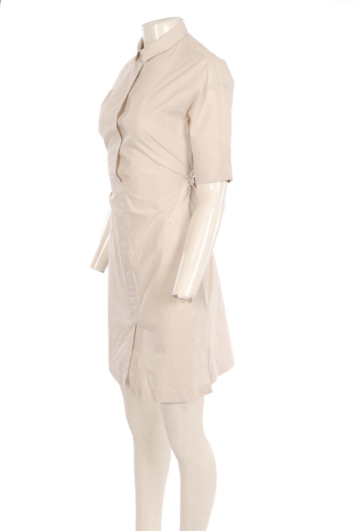 FABIANA FILIPPI GREY COTTON MIDI DRESS XSMALL