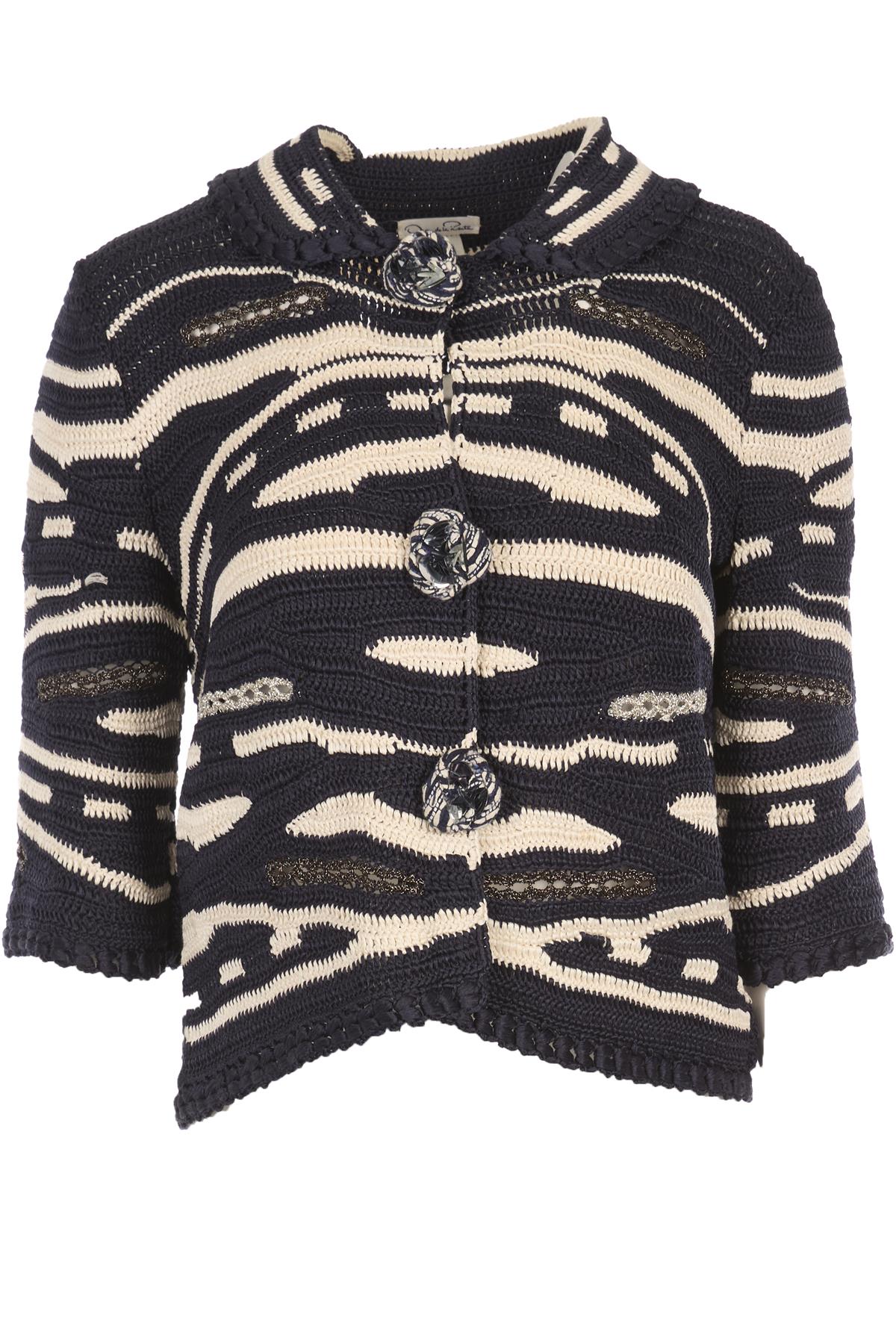 OSCAR DE LA RENTA NAVY 2010 KNIT JACKET XSMALL