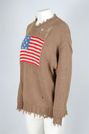 DENIMIST BROWN COTTON SWEATER XSMALL